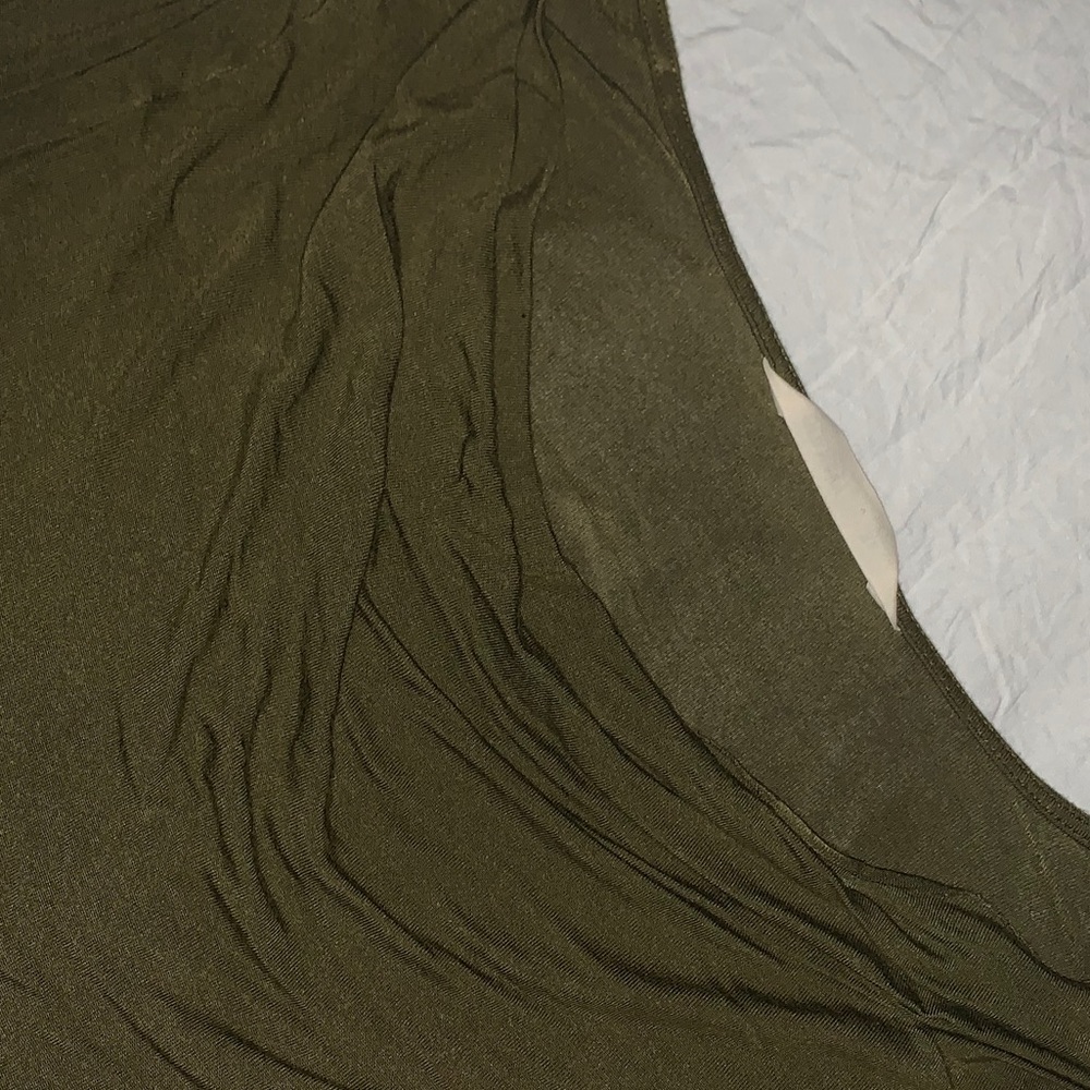Olive scoop neck top